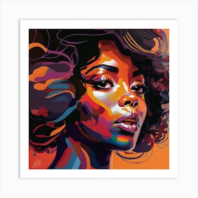 Motown Beauty Fine Art Style Portrait, Disco 70's 3 Art Print