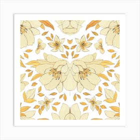 Yellow Floral Pattern Art Print