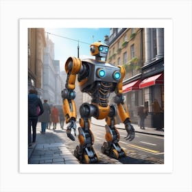 Robot On The Street 43 Art Print