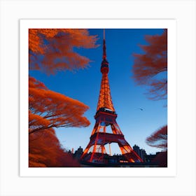 Eiffel Tower In Autumn Art Print