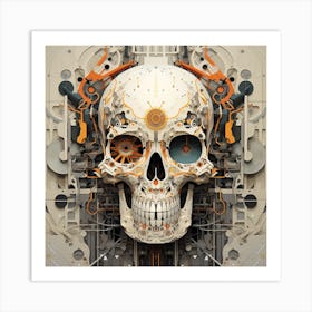 Mechanical Skull Art Print
