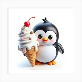 Ice Cream Penguin 4 Art Print