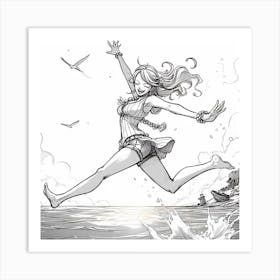 Nami jumping for joy Art Print