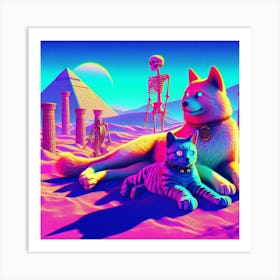 Psychedelic Cats Art Print