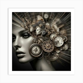 Clocks In The Head Art Print