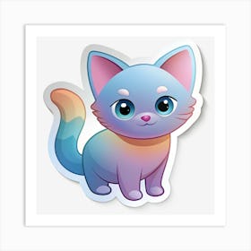 Cute Cat Sticker 10 Art Print