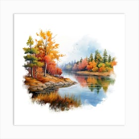 Autumn Landscape Painting 1 Art Print