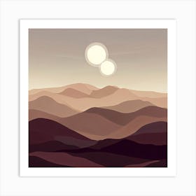 Tattoine Landscape Star Wars Art Print Art Print