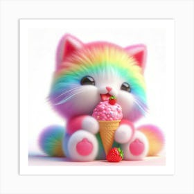 Rainbow Cat 3 Art Print