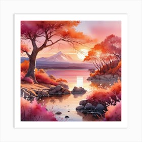 Sunset In The Mountains Art Print