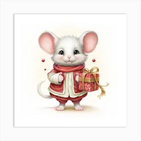 Santa Mouse 10 Art Print