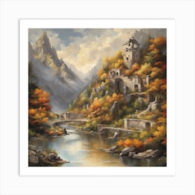 Castle In The Mountains Art Print