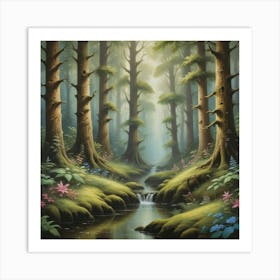 An Enchanting Forest Scene Art Art Print 1 Art Print