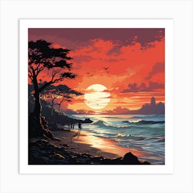 Sunset Painting Art Print