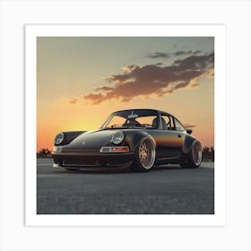 Porsche 911 - Sunset Art Print