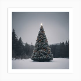 Christmas Tree In The Snow 13 Art Print