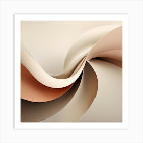 Abstract Art, Abstract Background, Generate An Abstract Design With Soft Curved Lines In Neutral Tones Emphasizing Simplicity 1 Art Print