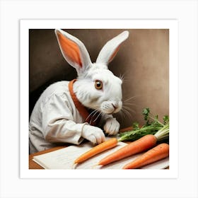 Rabbit Reading A Book 3 Art Print