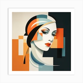 Abstract Bauhaus Finnish Woman 02 Art Print