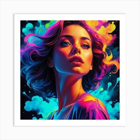 Neon Girl Art Print