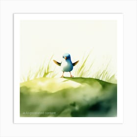 Baby Bird in the Field Art Print