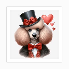 Valentine Poodle Poster