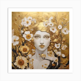 Gold and white Art Print