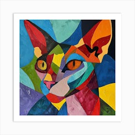 Kisha2849 Picasso Style Hairless Cat No Negative Space Full Pag F3b87d62 71b3 4633 B26b 8c9ff9be9226 Art Print