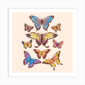 Butterflies Square Art Print