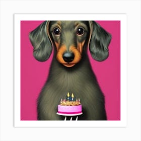 Birthday Dachshund Art Print