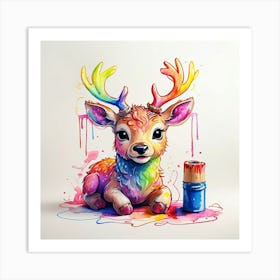 Deer Painting 7 Art Print