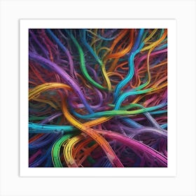 Colorful Wires 15 Art Print