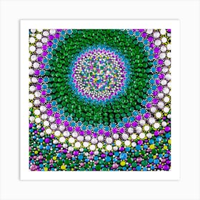 Green And Purple Candy Square Art Print