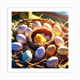 Easter Eggs In A Nest Art Print