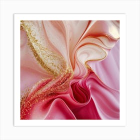 Abstract Pink And Gold 1 Art Print