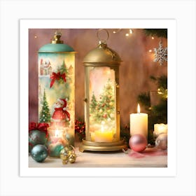 Christmas Lanterns Art Print