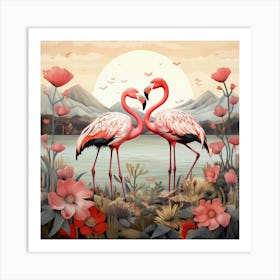 Bird In Nature Greater Flamingo 2 Art Print