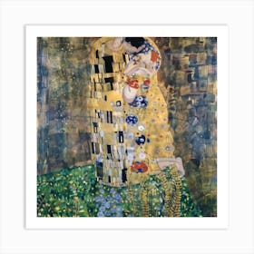 Klimts Would Love These Flowers Light Blue 8 Art Print