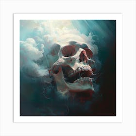 Skull In The Clouds Art Print