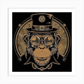 Steampunk Monkey 47 Art Print