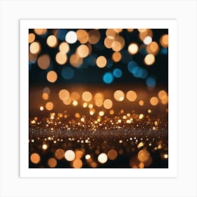 Christmas Bokeh Background Art Print