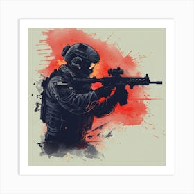 Soldier With Rifle Art Print