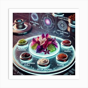 A Futuristic Appetizer Dish Called Comet Shards, Art Print