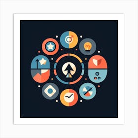 Circle Of Icons Art Print