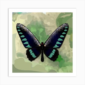 Mechanical Butterfly The Palawan Birdwing Techno Trogonoptera Trojana Green Art Print