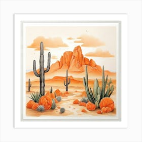 Desert Landscape Print art print Art Print