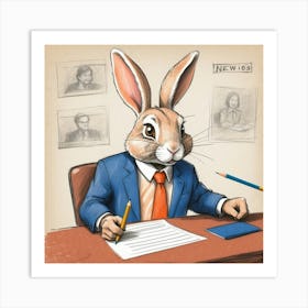 Rabbit In A Suit 39 Art Print