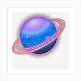 Planet Drawing Art Outer Purple Violet Aesthetics Art Print