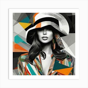 'A Woman In A Hat' Art Print