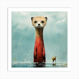 Red Meerkat In The Water Poster